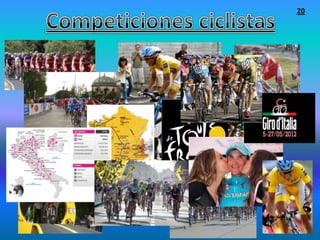 20




•Tour de Francia        •Milán-San Remo
•Giro de Italia         •Giro de Lombardía
•Vuelta a España        •París-Tours
•París-Roubaix          •Amstel Gold Race
•Tour de Flandes        •Flecha Valona
•Lieja-Bastogne-Lieja   •Clásica de San Sebastián
 
