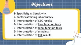 Lab interpretations CHARLA DE LOS VALORES DE LABORATORIO | PDF