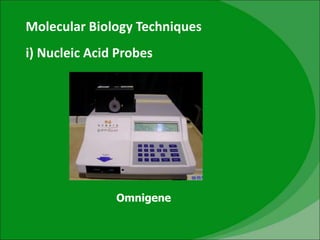 Molecular Biology Techniques
i) Nucleic Acid Probes
Omnigene
 