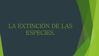 LA EXTINCIÓN DE LAS
ESPECIES.
 