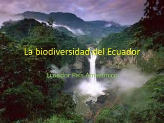 La biodiversidad del Ecuador
Ecuador País Amazónico
 