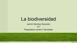 La biodiversidad
Jazmín Sánchez Escandón
“2°i”
Preparatoria numero 7 del estado
 