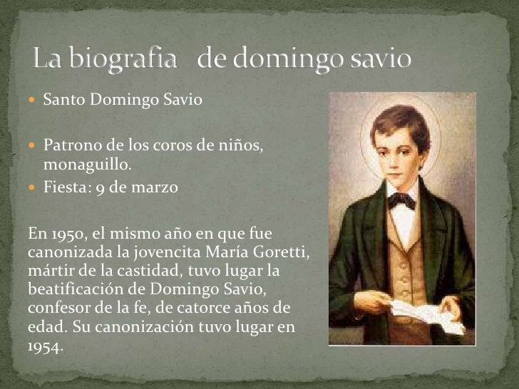 La biografia de domingo savio