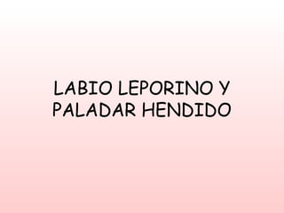 LABIO LEPORINO Y
PALADAR HENDIDO
 
