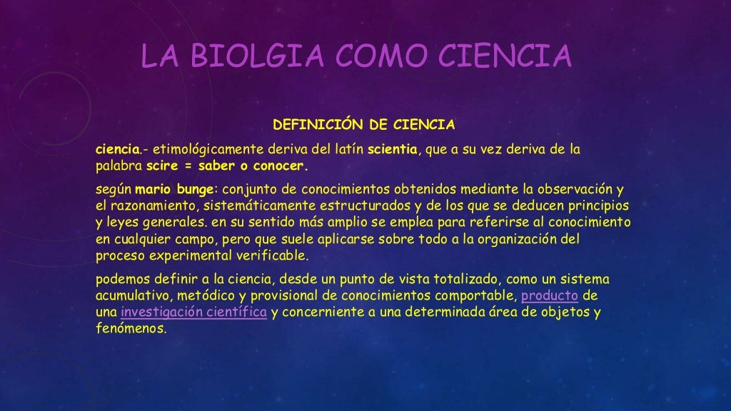 La biologia como ciencia