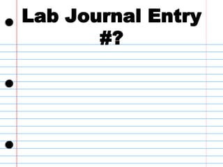 Lab Journal Entry #? 