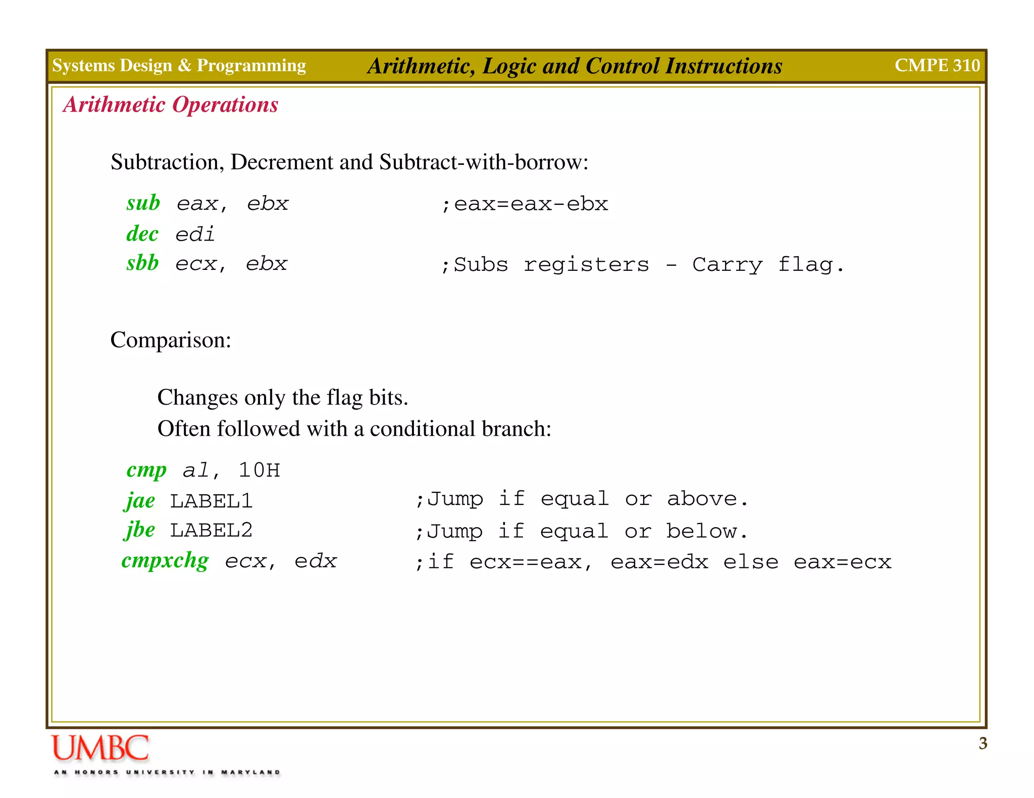 Lab lect03 arith_control | PPT
