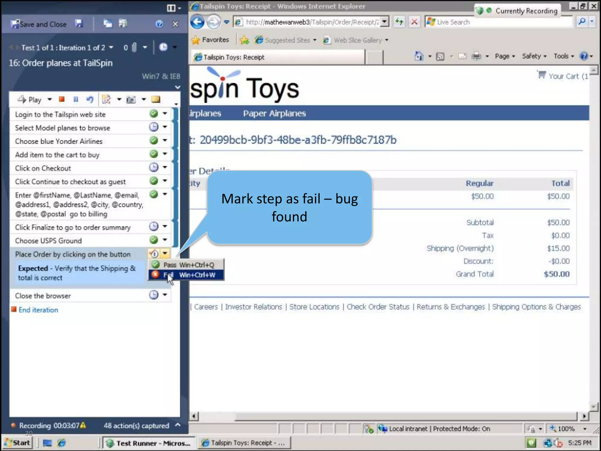 Visual Studio 2010 Test Capabilitiesspecialistgeneralistcoded ui testunit testingweb performance testtest runnerload testtest case managementvirtual lab managementdata diagnostic adapters (video, action log, event log etc)team foundation server with reporting(bugs, requirements, user stories, source control, build)