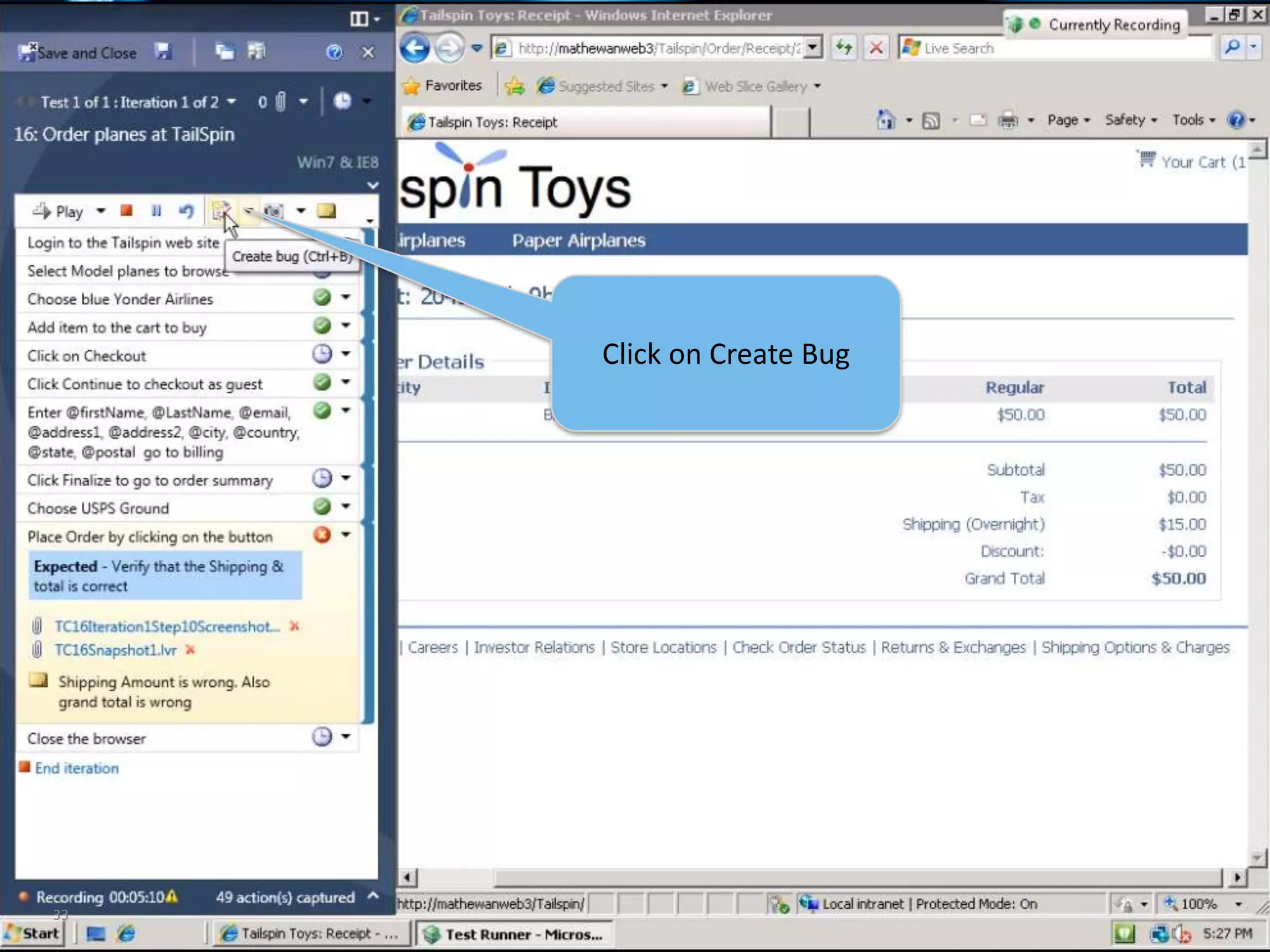 Testing FeaturesQA Professional focused interface