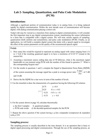 Lab 9 Pcm Decoding Lab Lab manual | PDF