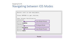 Navigating the IOS
Navigating between IOS Modes
 