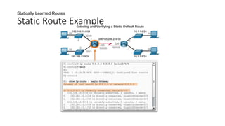 Statically Learned Routes
Static Route Example
 