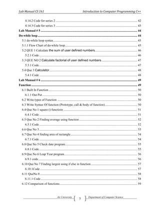 Lab manual of C++ | PDF