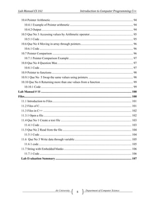 Lab manual of C++ | PDF