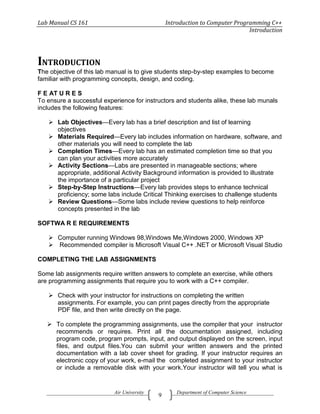 Lab manual of C++ | PDF