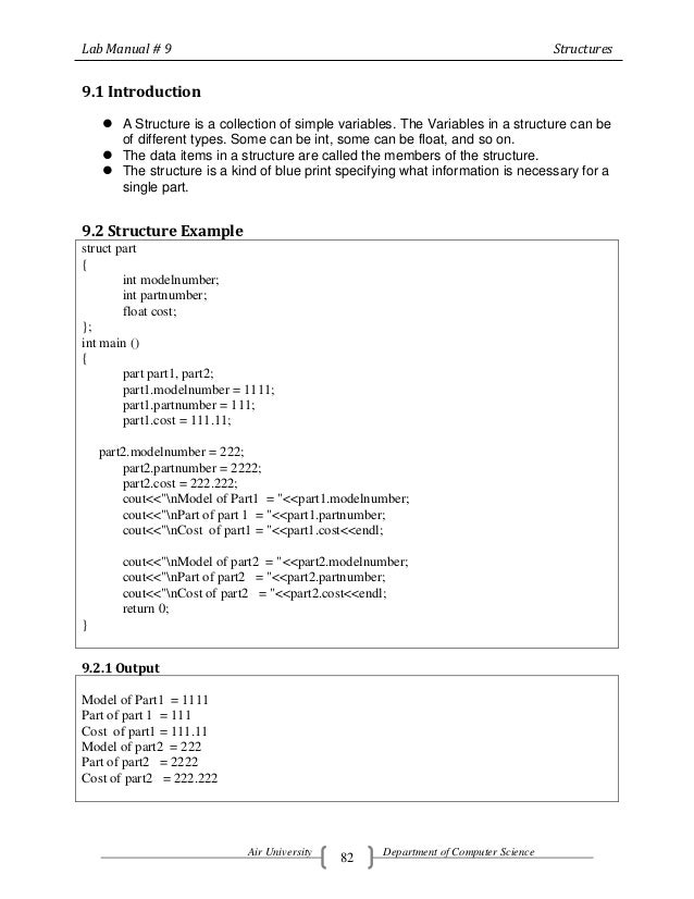 Lab manual of C++