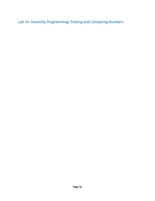 Page 31
Lab 14: Assembly Programming: Packing and Comparing Numbers
 