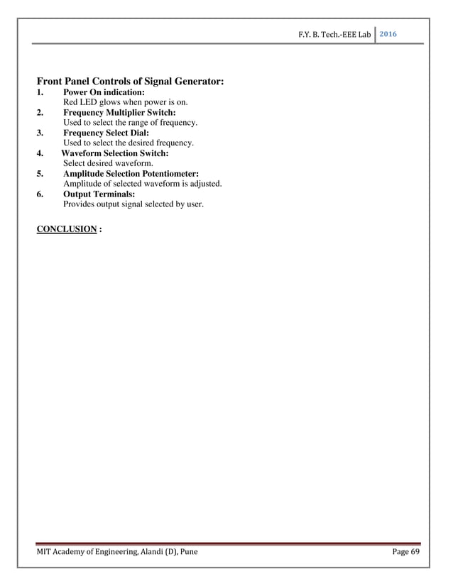 Lab manual for Basic electrical and electronics engineering for first ... Circuit Diagram