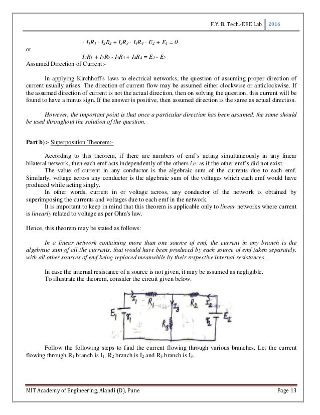 Lab manual for Basic electrical and electronics engineering for first…