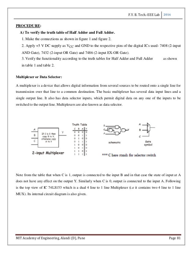 Lab manual for Basic electrical and electronics engineering for first…