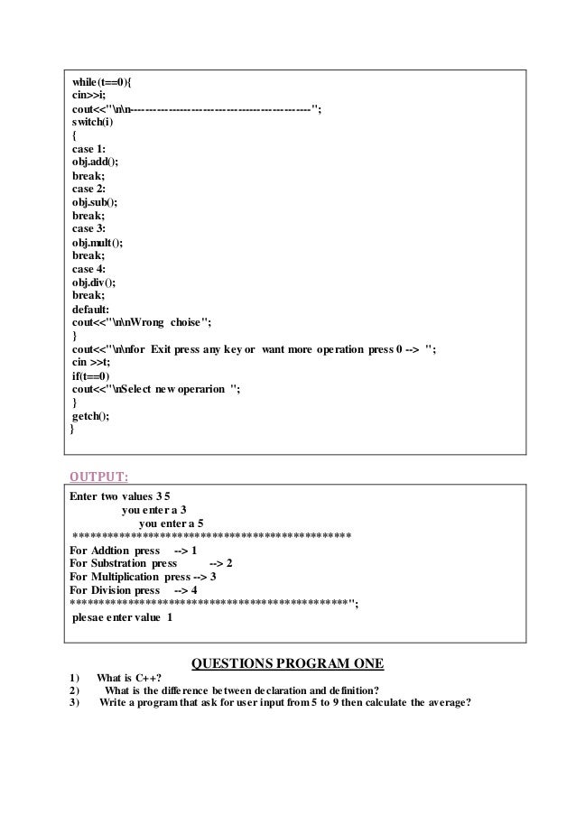Object Oriented Analysis and dsign lab manual