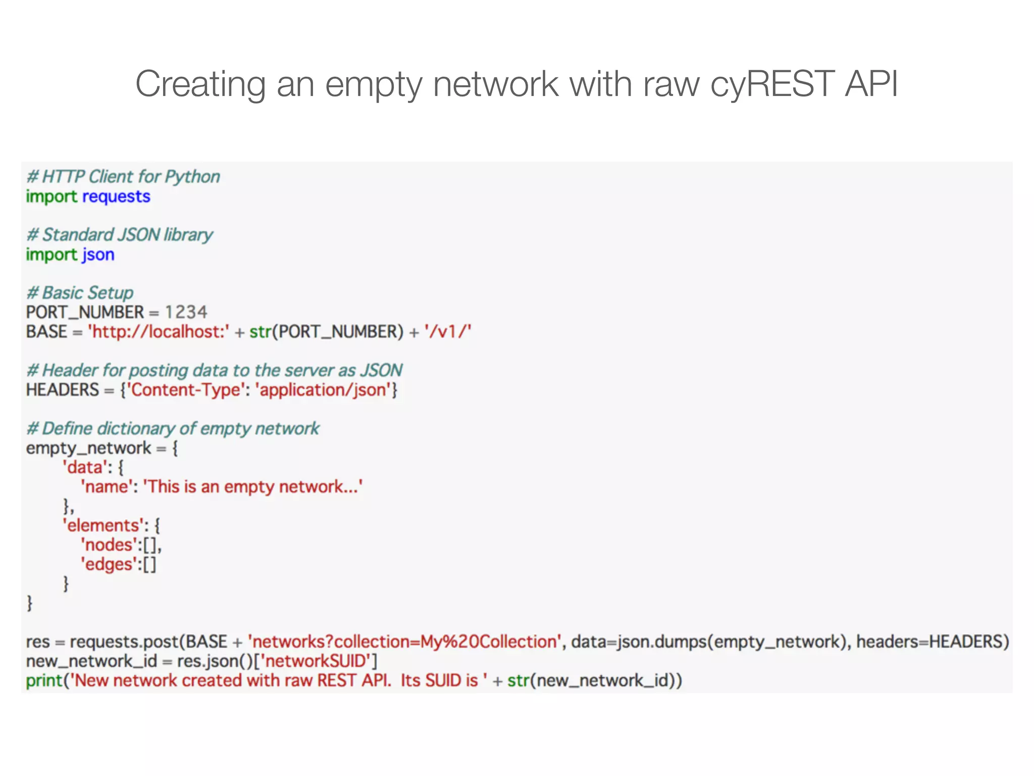Creating an empty network with raw cyREST API
 