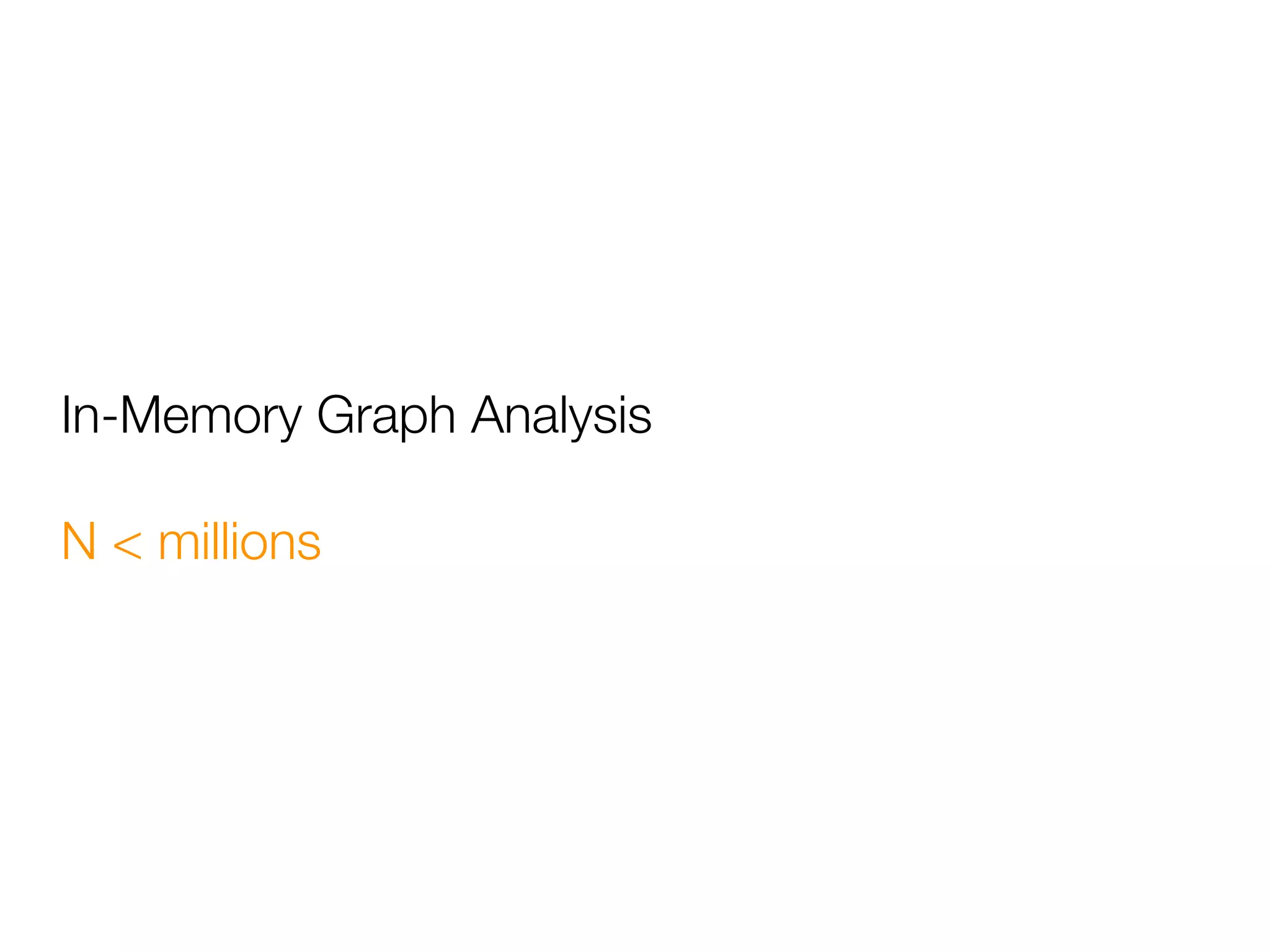 In-Memory Graph Analysis
N < millions
 
