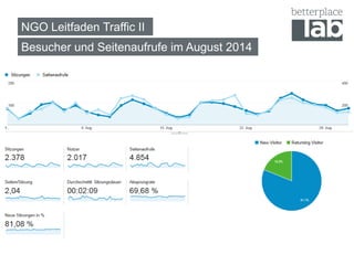 NGO Leitfaden Traffic II 
Besucher und Seitenaufrufe im August 2014  