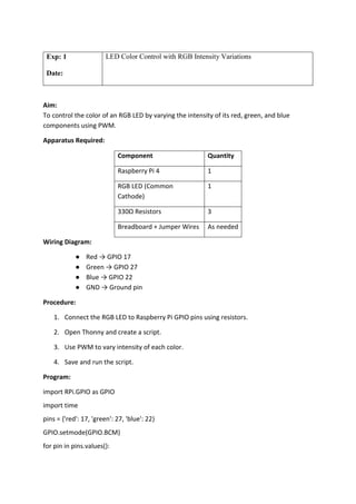 Comprehensive Raspberry Pi Projects: LED Control, Sensors, Bluetooth ...