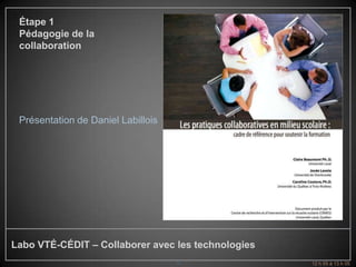 Étape 1
 Pédagogie de la
 collaboration




 Présentation de Daniel Labillois




Labo VTÉ-CÉDIT – Collaborer avec les technologies
                                    14              12 h 55 à 13 h 05
 