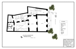 UNIBE
Sec.01
Julio 8 del 2016
Diseño de Interiores
María Eugenia Castillo 15-0302
Planta Existente 1er Nivel
Diseño IV: Restaurantes
Prof. Magaly Caba
 
