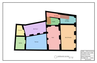 UNIBE
Sec.01
Julio 8 del 2016
Diseño de Interiores
María Eugenia Castillo 15-0302
Zoniﬁcación 1er Nivel
Diseño IV: Restaurantes
Prof. Magaly Caba
VECTORWORKS EDUCATIONAL VERSION
VECTORWORKS EDUCATIONAL VERSION
Terraza
Baños
Cocina
Bar EntradaSala
Bar No.2
Escalera
Lobby
AccesoPasillo
Zonificación 1er Nivel
Esc. 1:50
 