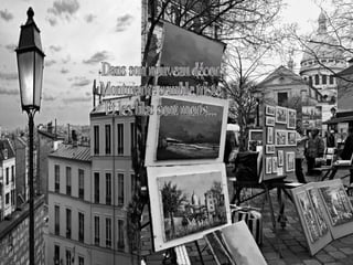 Dans son nouveau décor  Montmartre semble triste  Et les lilas sont morts...  