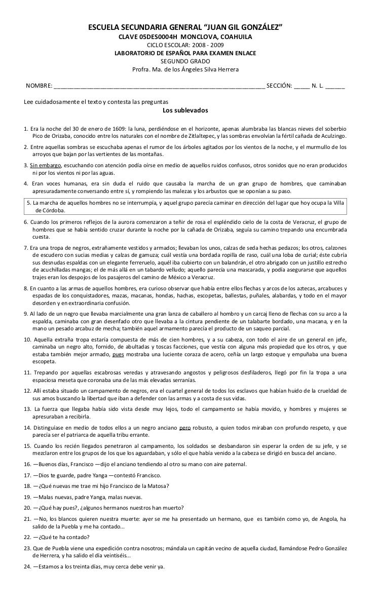 Cuadernillo de Ejercicios para Español. 2o Grado