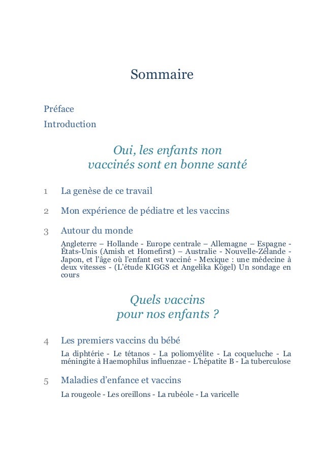 La Bonne Sante Des Enfants Non Vaccines Francoise Berthoud
