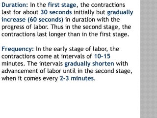 Contraction Increment Labor, stages of labor ,cardinal movements | PPTX