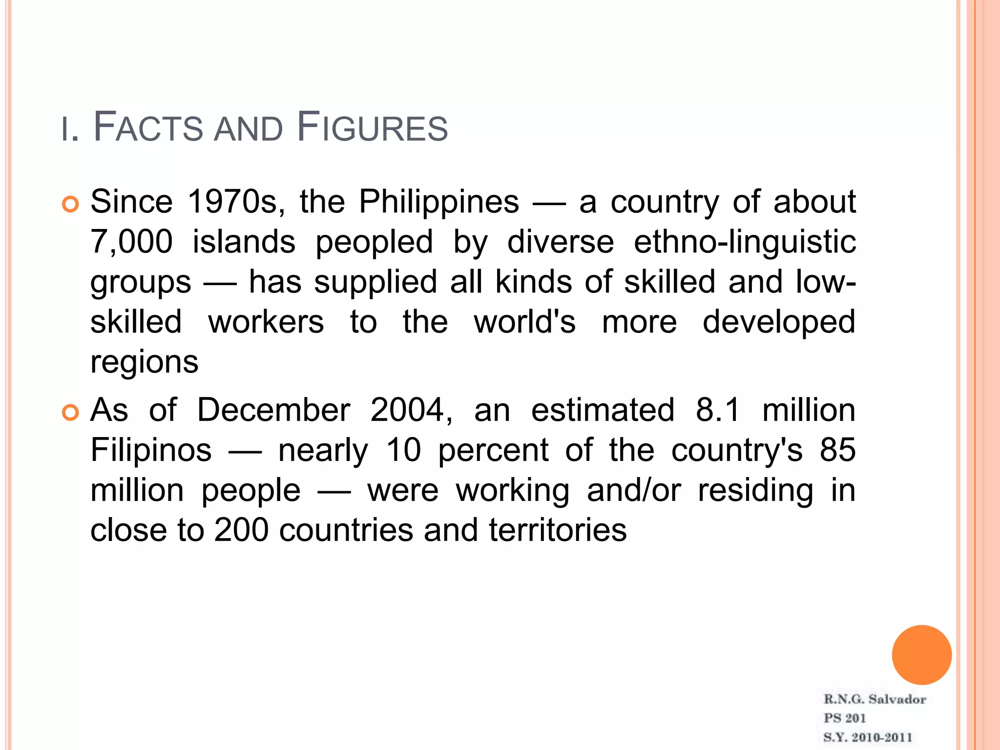 PS 201 Labor Migration And The Global Filipino | PPSX