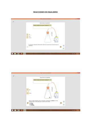 REACCIONES EN EQUILIBRIO
 