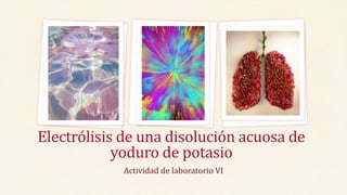 Actividad de laboratorio VI
Electrólisis de una disolución acuosa de
yoduro de potasio
 