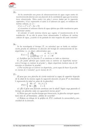 Lic. Mat. Jorge Guillermo Díaz Albújar ANÁLISIS MATEMÁTICO I
25.-
26.-
27.-
 