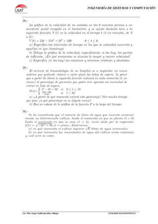 Lic. Mat. Jorge Guillermo Díaz Albújar ANÁLISIS MATEMÁTICO I
28.-
29.-
30.-
INGENIERÍA DE SISTEMAS Y COMPUTACIÓN
 