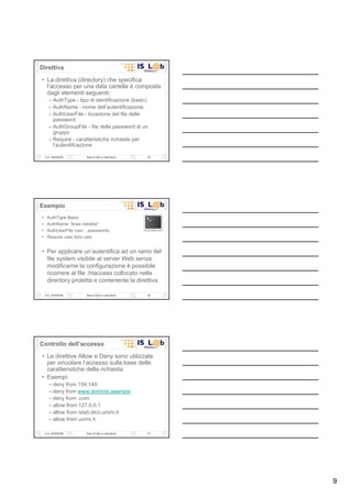 Laboratorio Di  Basi Di  Dati 08  Il  Web Server  Apache