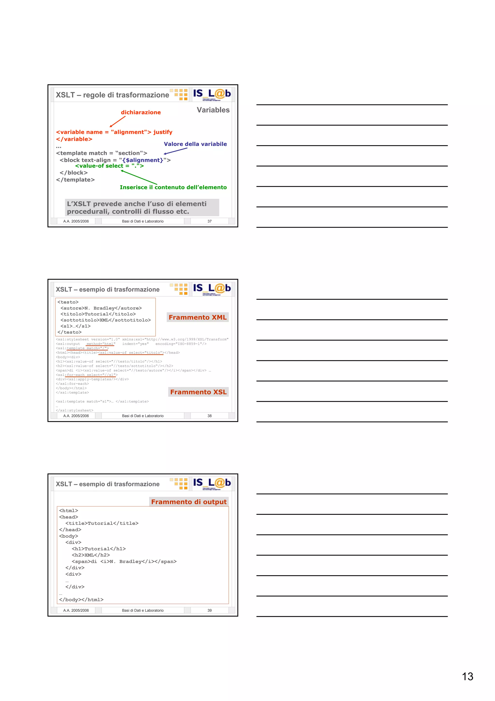 Laboratorio Di  Basi Di  Dati 12  P H P   Gestione Di File  X M L