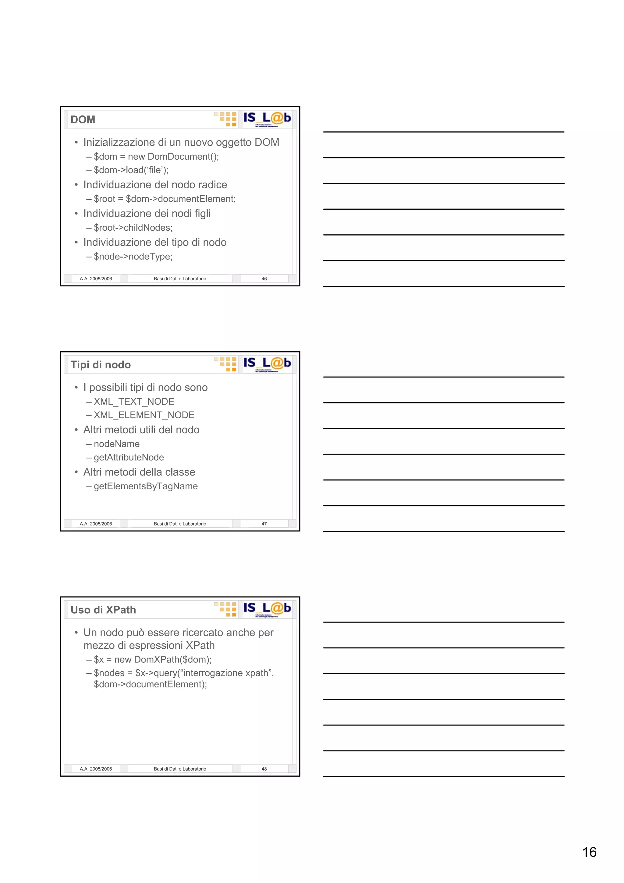 Laboratorio Di  Basi Di  Dati 12  P H P   Gestione Di File  X M L
