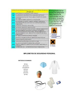 IMPLEMETOS DE SEGURIDAD PERSONAL
 