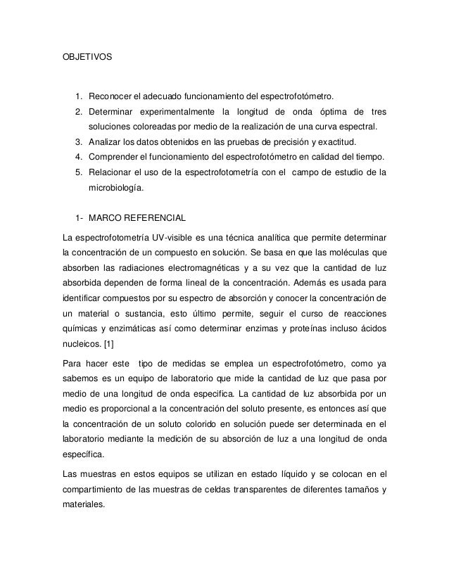 Laboratorio De Espectrofotometria 1