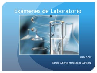 Exámenes de Laboratorio




                                    UROLOGÍA

             Ramón Alberto Armendáriz Martínez
 