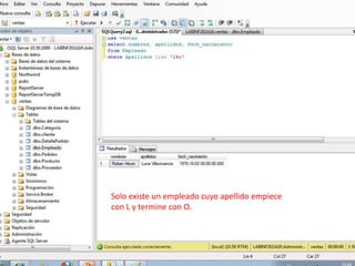 Solo existe un empleado cuyo apellido empiece con L y termine con O.