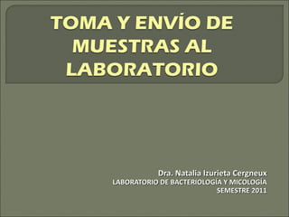 Dra. Natalia Izurieta Cergneux LABORATORIO DE BACTERIOLOGÍA Y MICOLOGÍA SEMESTRE 2011 