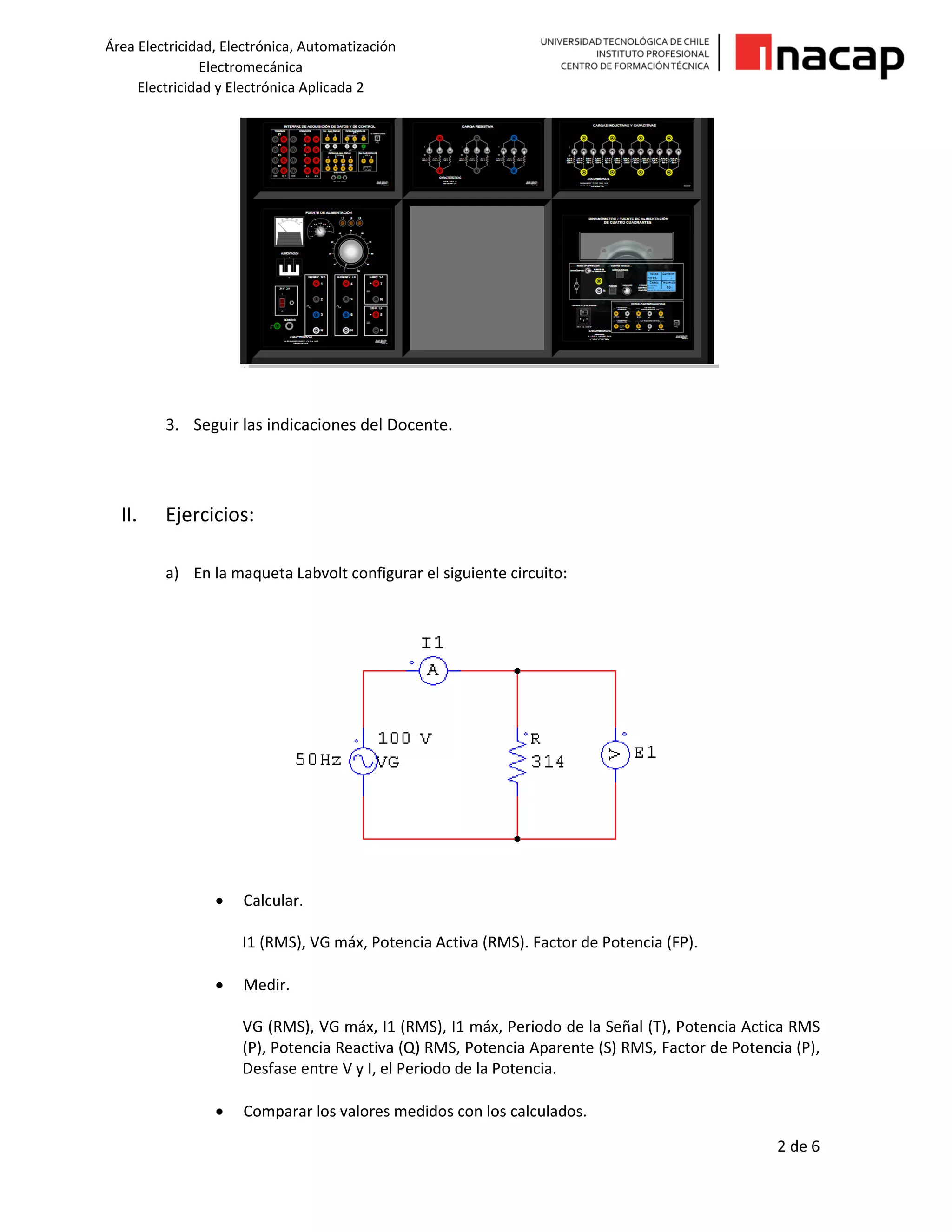 Laboratorio virtual labvolt 1 carga rlc | PDF